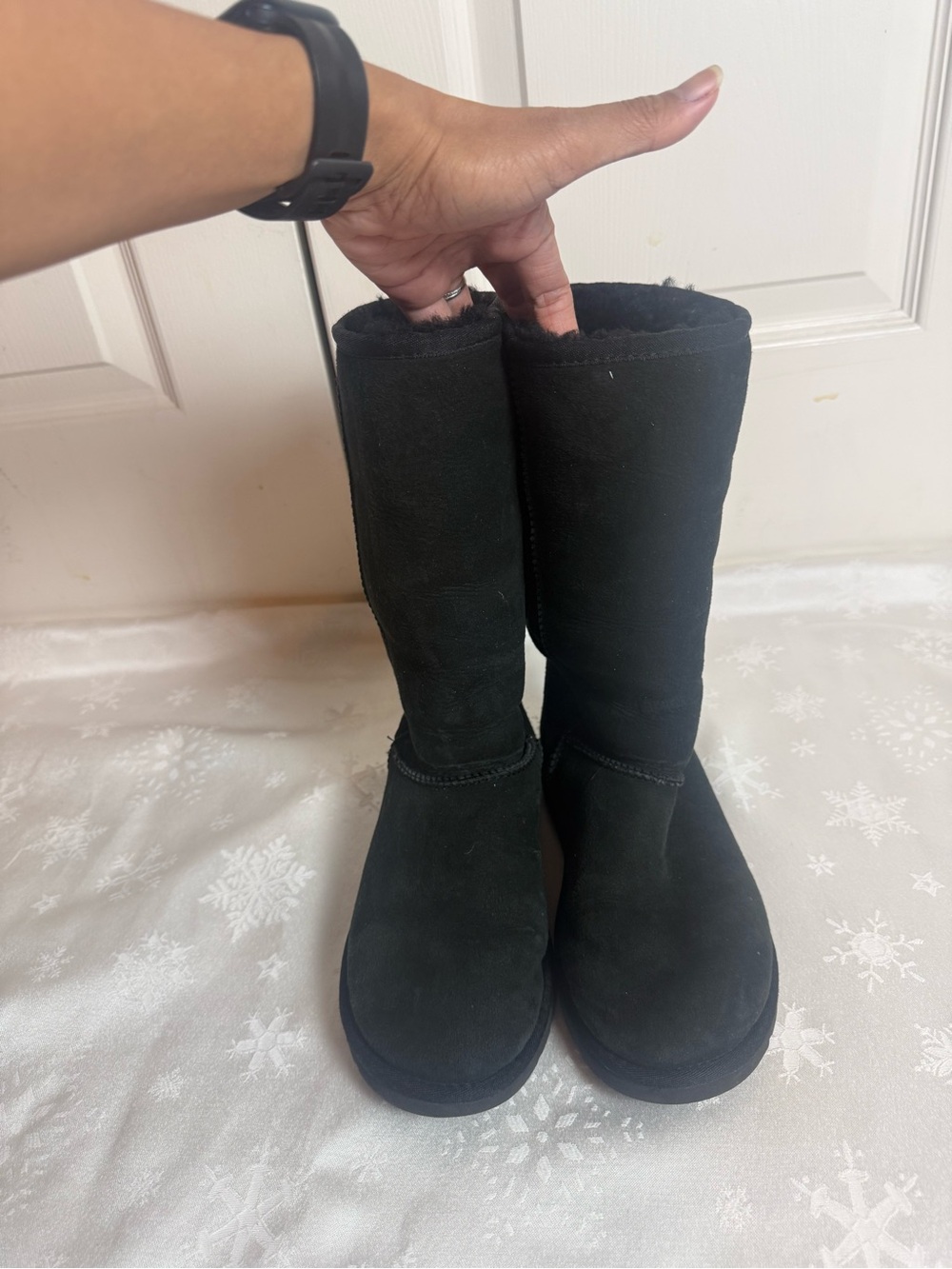 UGG Black Tall Classic Suede Winter Boots